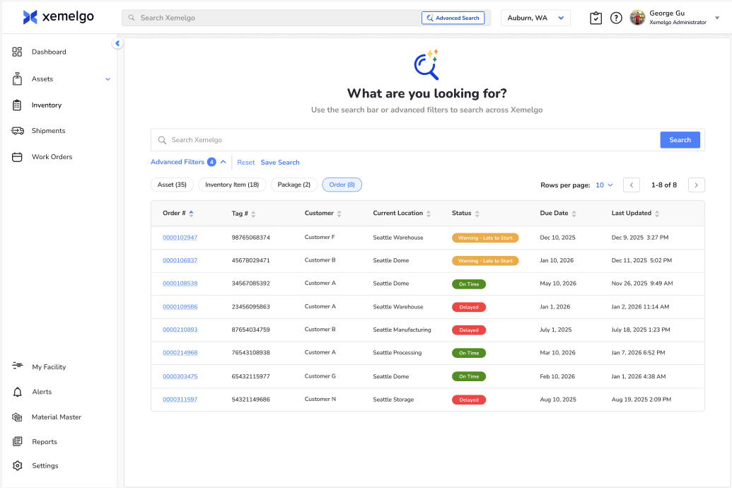 Xemelgo Advanced Search Results