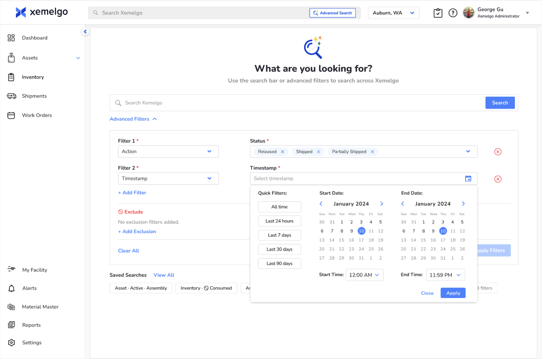 Xemelgo Advanced Search